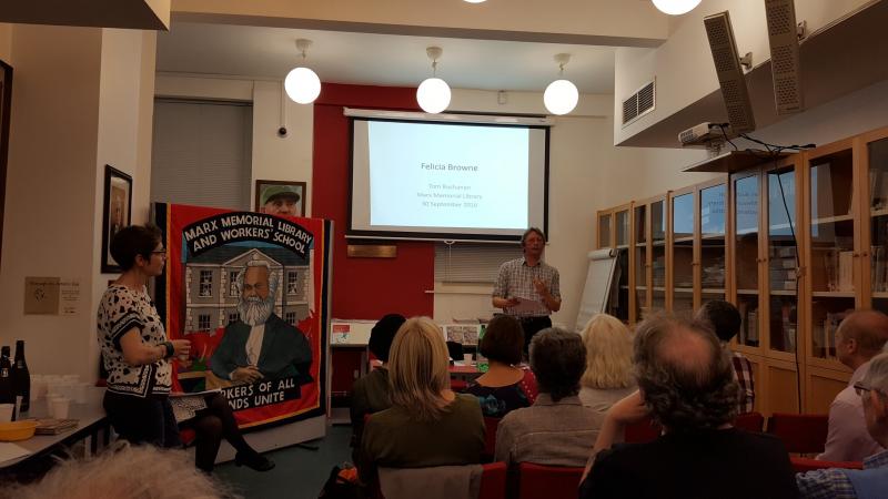 Tom Buchanan at the launch event at the Marx Memorial Library, London 