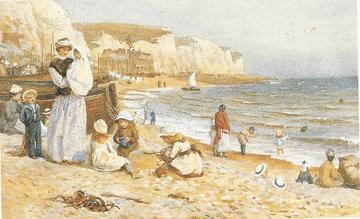 Helen Allingham, 'The Governess and the Ayah on the Beach'