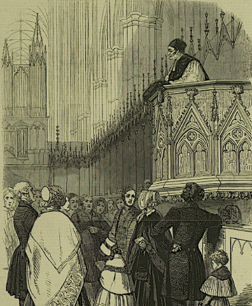 Preaching the fast day sermon in Westminster Abbey, 1847. Preaching the fast day sermon in Westminster Abbey, 1847.