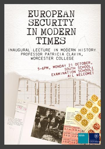 European Security in Modern Times - Professor Patricia Clavin Inaugural Lecture